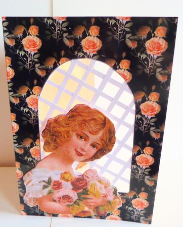 Girl with Roses - Trellis Card Kit by Karen Nash