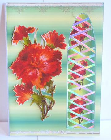 Vintage Carnations Side Trellis Card Kit by Karen Nash