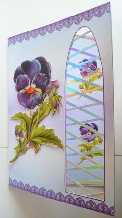 Vintage Purple Pansy Side Trellis Card by Karen Nash