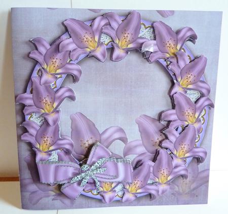 Lilac Lillies 8in Decoupage 3D Ring Card Kit by Karen Nash