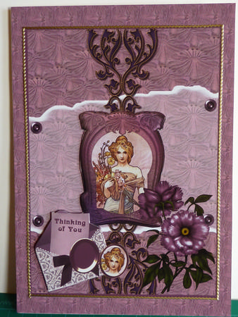 Art Nouveau Beauty Card Front Kit with Decoupage and Backing Papers - 6 Pages by Karen Nash