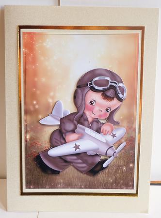 Birthday Boy with Plane by Karen Nash
