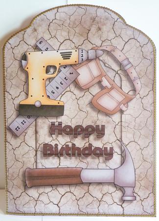 Tools Birthday Scalloped Top Quick Card by Karen Nash