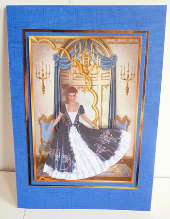Elegant Lady Scalloped Edge Envelope Card by Karen Nash