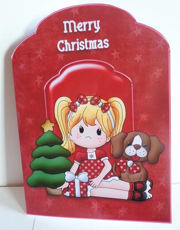 Me and My Dog at Christmas Scalloped Top Quick Card by Karen Nash
