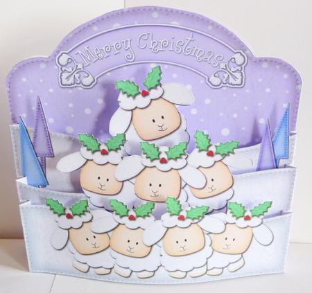 3D Merry Christmas to Ewe Pop Out Card Kit by Karen Nash