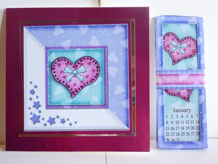 Funky Hearts Everlasting Calendar Bookmark Gift Set N Quick by Karen Nash