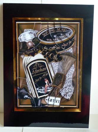 Mens Shaving 60th Birthday Set 7x5in Corner Stacker by Karen Nash