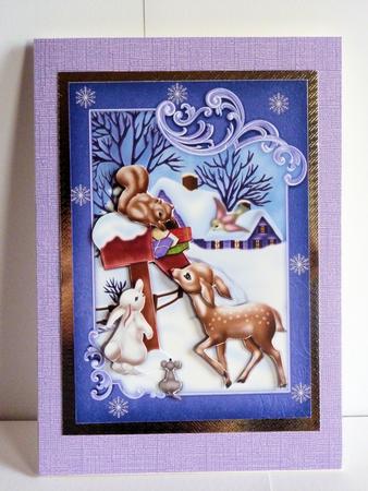 Christmas Mail for Woodland Animals Decoupage by Karen Nash