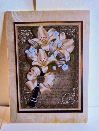 Cream Lily Fan A4 Picture Topper by Karen Nash