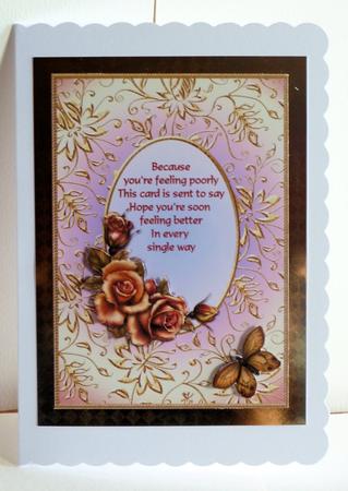 Golden Petals and Wings Get Well Insert by Karen Nash