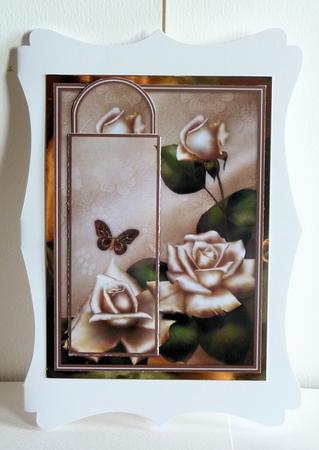 Cream Rose and Butterfly - Bookmark Pocket Card by Karen Nash