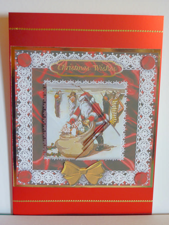 Vintage Christmas 'n Lace, Spiral Tunnel Card by Karen Nash