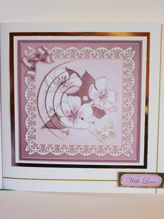 Apple Blossom Quick Card with Circle Pyramage Topper by Karen Nash