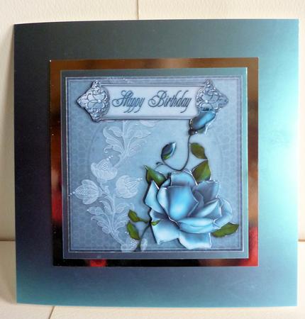 5x5 Midnight Rose Decoupage by Karen Nash