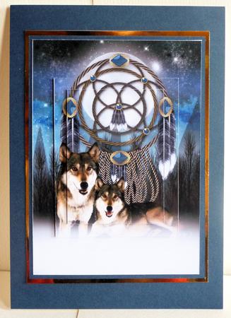 American Indian Style Greeting Card Front by Karen Nash