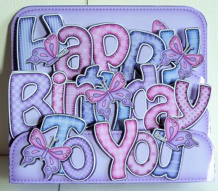 3D Birthday Butterflies Pop Out Word Card Kit by Karen Nash