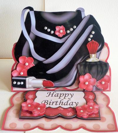 Black Fashion Accessories Easel Card Kit & Decoupage by Karen Nash
