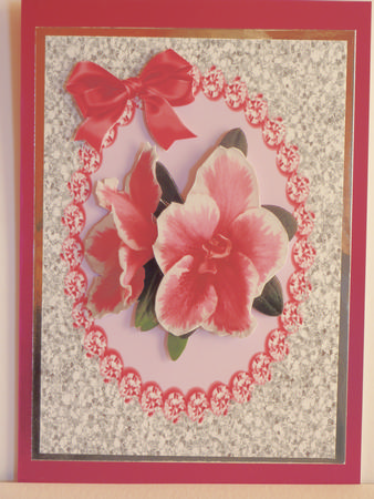 Pink Flowers with Diamonds by Karen Nash