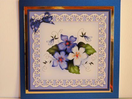 Pretty Viola 8 x 8 Quick Card Topper by Karen Nash
