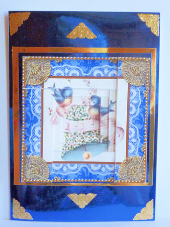 Wedding Bluetit Bell Spiral Edge Stacker 8x8 Card Front Kit by Karen Nash