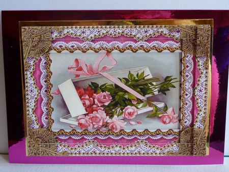 Flower Box Spiral Edge Stacker 7x5in Card Front by Karen Nash