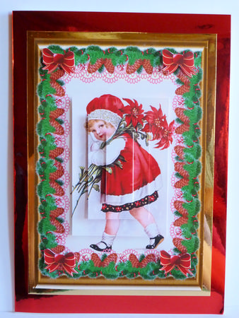 Vintage Christmas Girl Pyramid Topper by Karen Nash