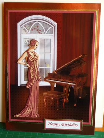 The Recital Card Front and Decoupage by Karen Nash