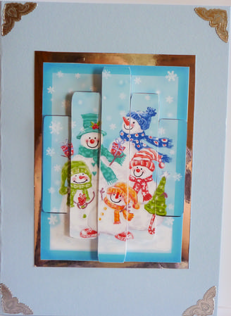 Panelled Snowmen Family by Karen Nash