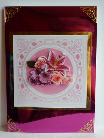 Lilies & Lace Card Front by Karen Nash