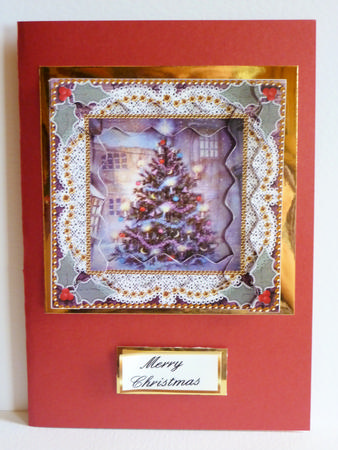 How My Tree Looks Spiral Wavy Edge Stacker Card Front by Karen Nash