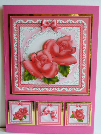 Just Roses 8 x 8 Quick Card Topper by Karen Nash