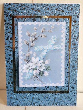 Sympathy Cross Scalloped Corner Stacker by Karen Nash