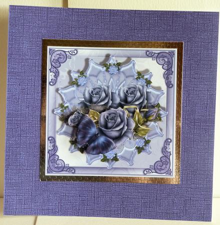 The Blue Rose Card Topper by Karen Nash