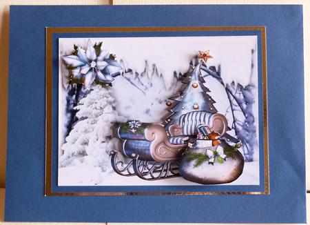 Santas Sleigh with Presents in the Snow by Karen Nash