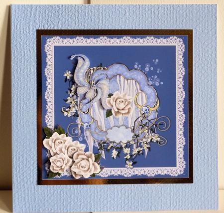 White Roses and Blue Gems by Karen Nash