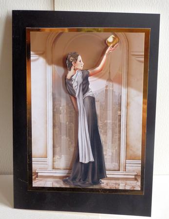 Art Deco Lady Pandore Black A4 by Karen Nash