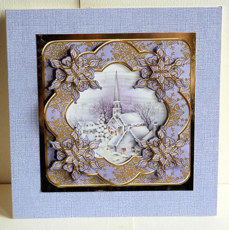 Blue Church Gold Flake Fancy 8in Decoupage Cf Kit by Karen Nash