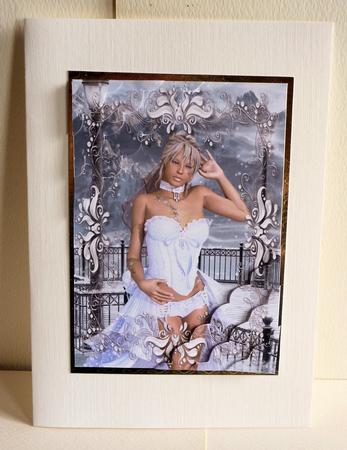 Snow Princess Birthday or Christmas Deckle Edge Stacker by Karen Nash