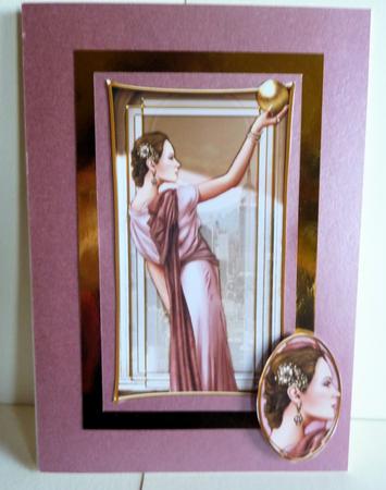 Art Deco Lady Pandore Pink Topper Sheet by Karen Nash