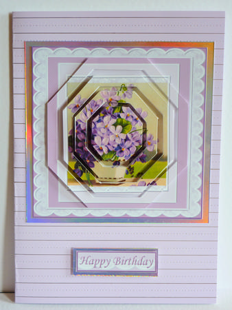 Lilac Flowers in Pot Concentric Pyramid Panel by Karen Nash