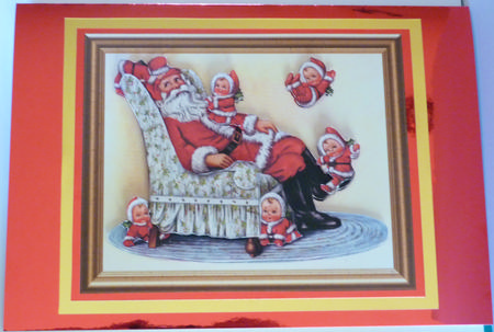 Christmas Santa & His Helpers Decoupage Topper by Karen Nash