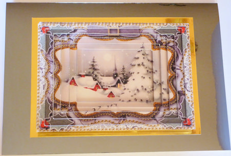 Christmas Snow Scene Lace Card Topper A4 Tunnel Kit by Karen Nash