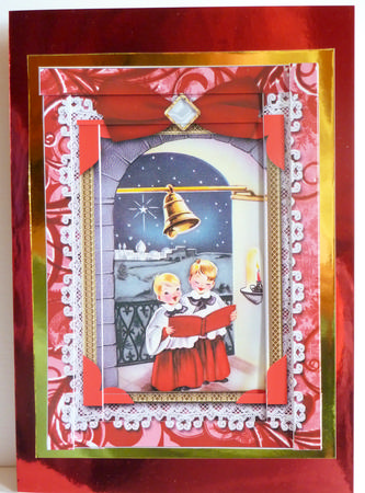Christmas Choirboys Lace 7x5 Spiral Edge Stacker by Karen Nash