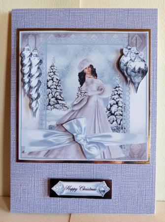 All Wrapped Up in Blue Card Topper by Karen Nash