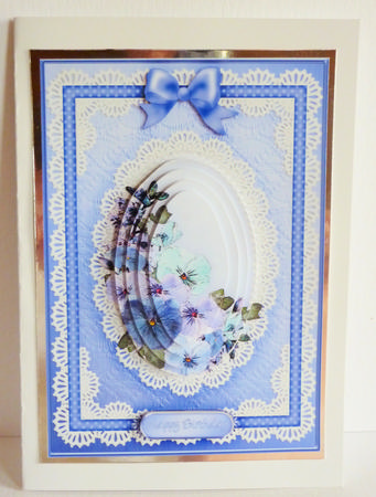 A5 Spring Flowers and Lace Quick Card with Pyramage by Karen Nash