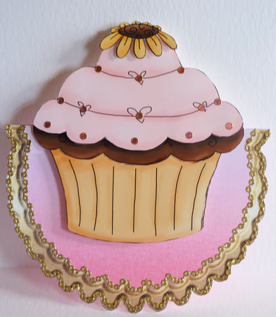 Cup Cake Over the Edge Wobble Card by Karen Nash