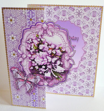 Vintage Lilac Roses Bouquet, Fold Back, Birthday by Karen Nash
