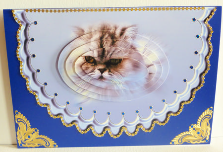 Cats Scalloped Edge Card by Karen Nash