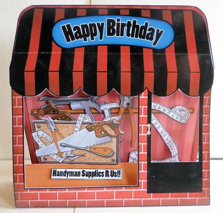 3D DIY Tools Window Pop Up Card Decoupage N Envelope by Karen Nash